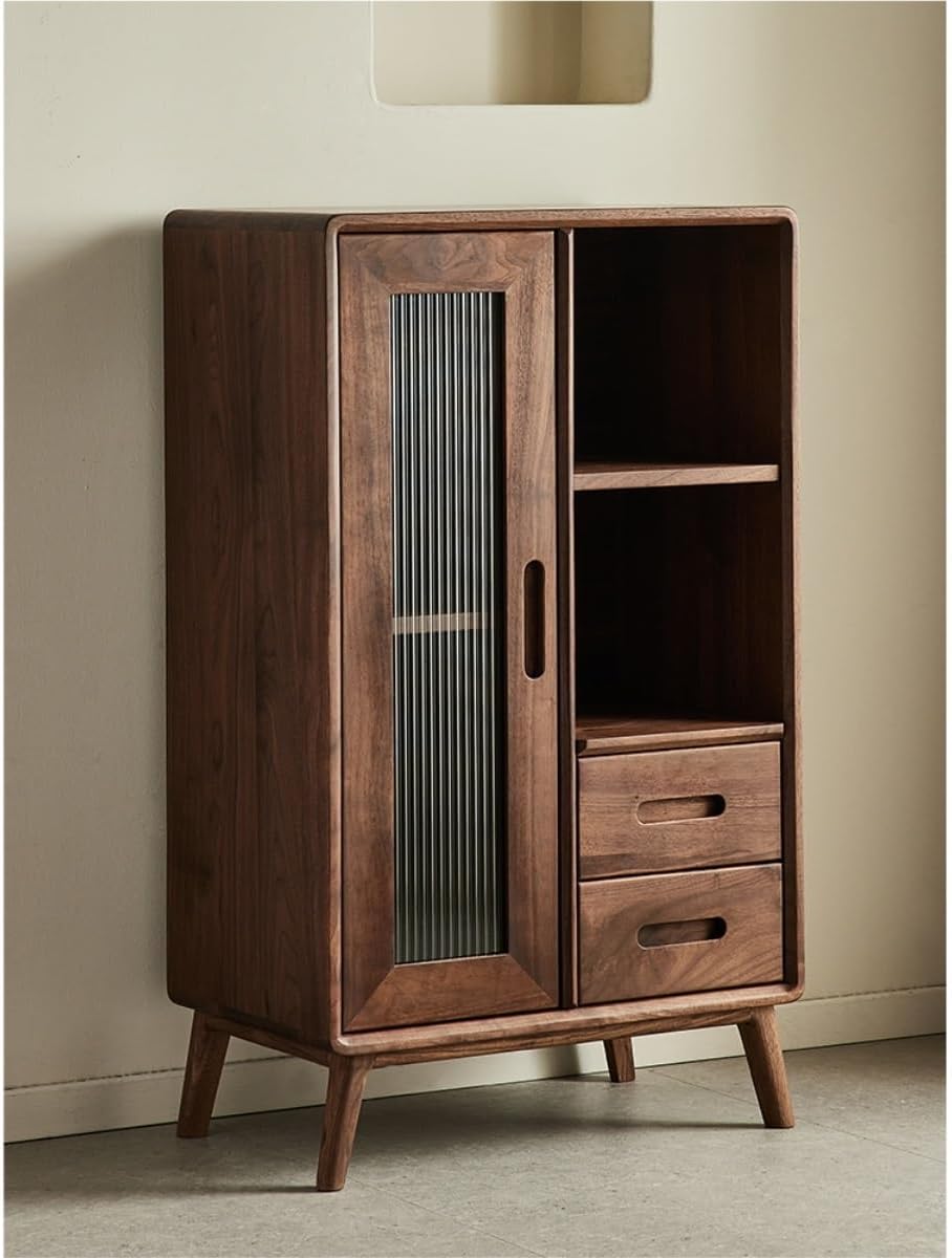 Entryway Cabinet Black Walnut Buffet Cabinet Wooden Sideboard Living Room Cabinet Dining Room Furniture Cabinet with Door Sideboard Storage Cabinet