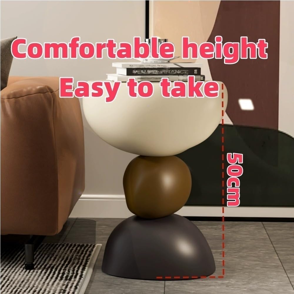 Corner Table, Fiberglass Coffee Table, Small Corner Desk, Creative Bedside Table, Decorative Side Table for Bedroom, Living Room, Balcony, Study