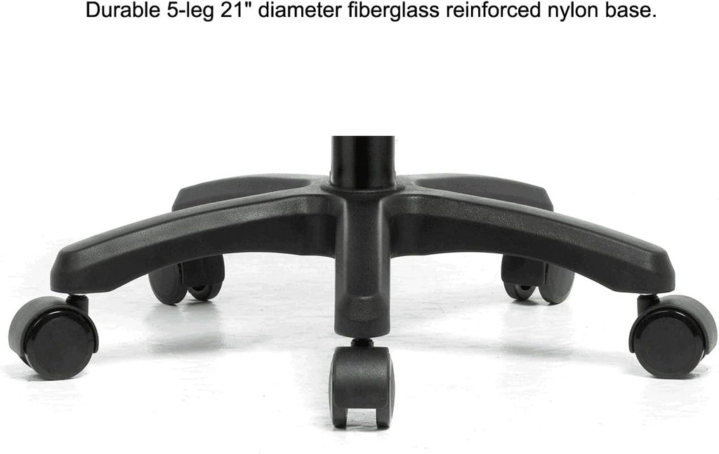 Perch Wood Rolling Pneumatic Stool, All Around Adjustment Ring and Wheels for Hardwood or Tile Floors, Desk Height