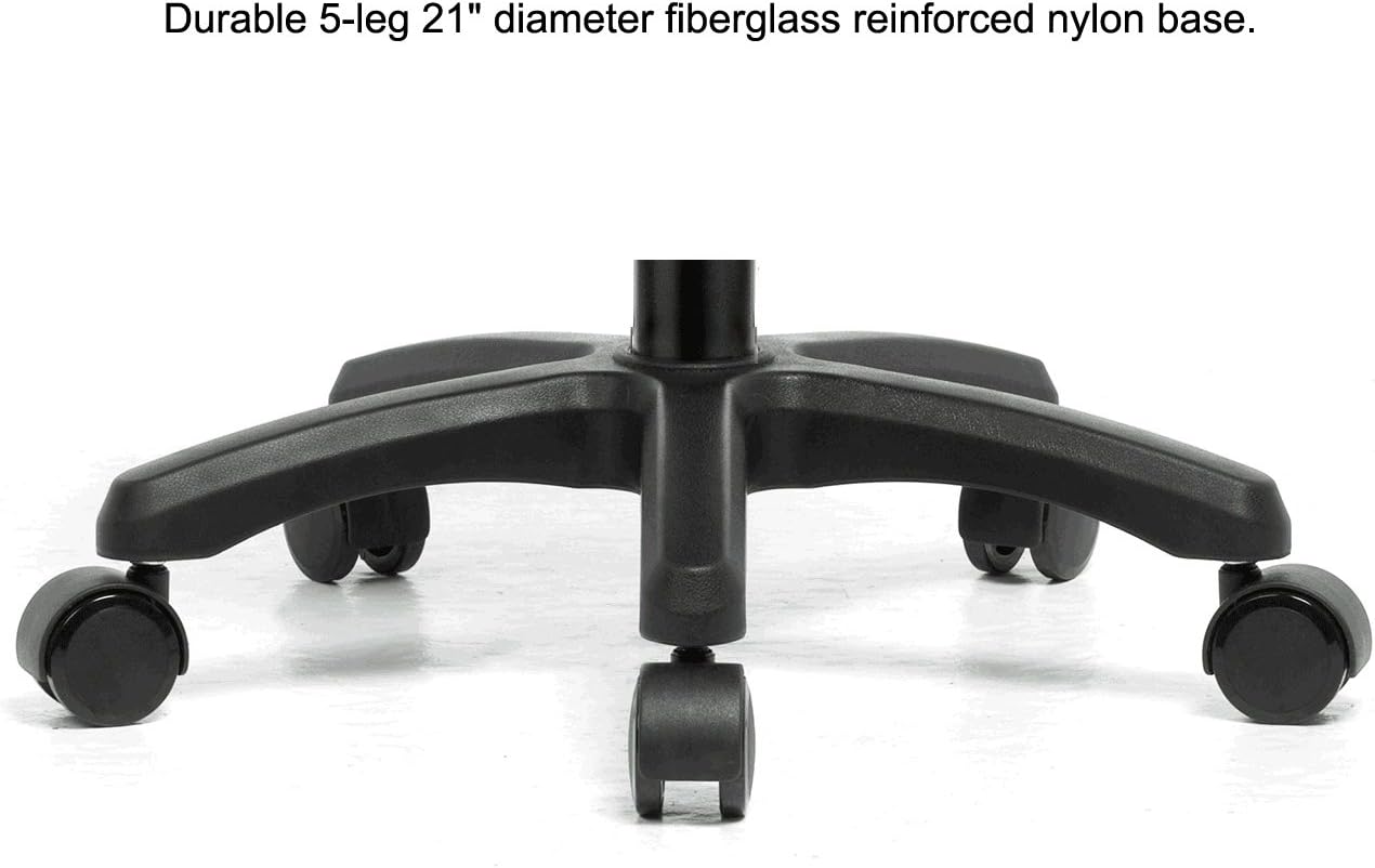 Perch Wood Rolling Pneumatic Stool, All Around Adjustment Ring and Wheels for Hardwood or Tile Floors, Desk Height