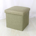 Small Storage Ottoman Foldable Cube Stool,Square Foot Rest Stool for Living Room Bedroom,Toy Box Storage Chest Collapsible Padded Seat Ottoman (Green,15x15x15inch)