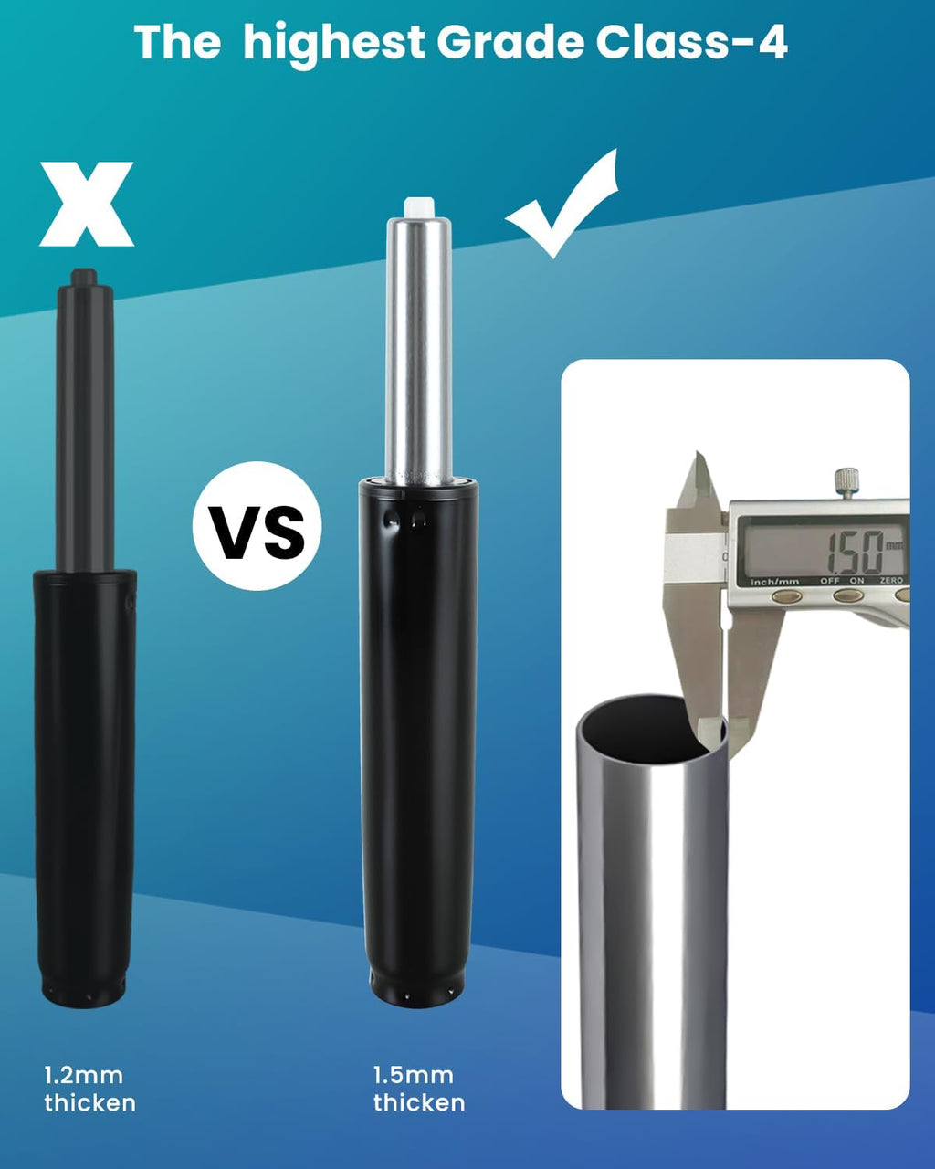 11 Inches to 16 Inches Office Chair Cylinder Replacement 1000lbs, 5.5" Stroke, Chair Gas Lift Cylinder Fits Most Chairs, Office Chair Hydraulic Cylinder Replacement Parts,Class 4