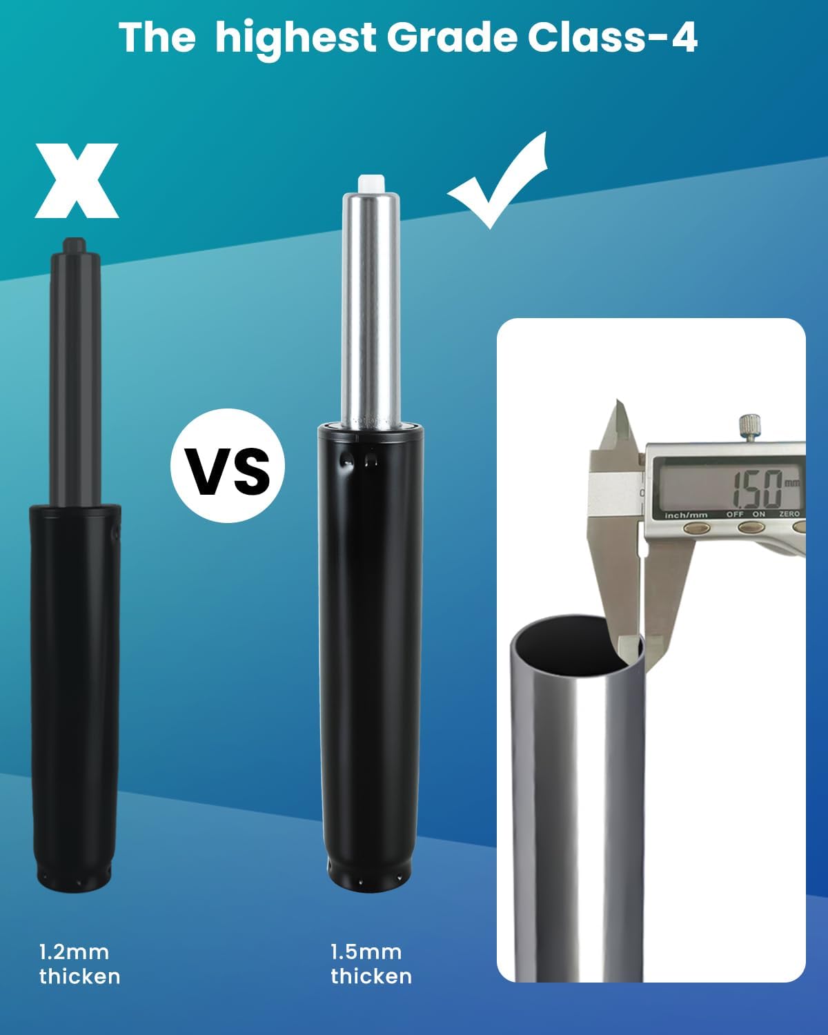11 Inches to 16 Inches Office Chair Cylinder Replacement 1000lbs, 5.5" Stroke, Chair Gas Lift Cylinder Fits Most Chairs, Office Chair Hydraulic Cylinder Replacement Parts,Class 4