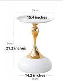 Light Luxury Coffee Table Living Room Metal Moving knickknacks Bedroom nightstand Creative Sofa Side Several Balconies Round Table Italian-Style Telephone Table (White)