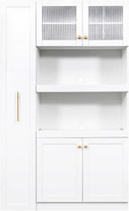 Modern Multi-Functional Cabinet, Farmhouse Storage Cabinet with 4 Doors, for Kitchen Dining Room,for Kitchen Home