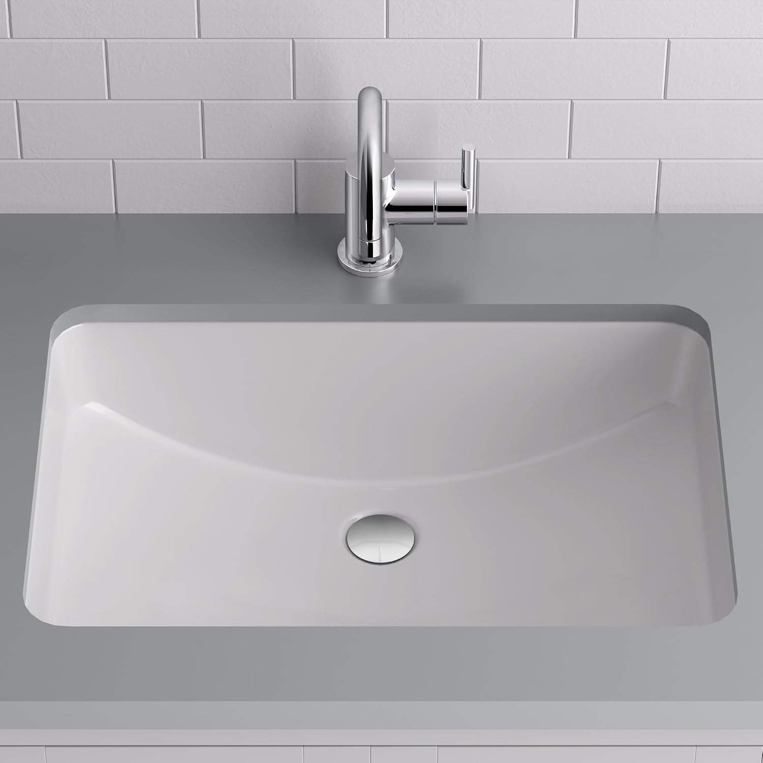 Miseno MNO2114RU Myers 22" X 16" Undermount Bathroom Sink with Overflow - Bright White