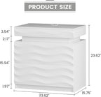 Night Stand with Gun Drawer - 23.6" Extra Wide LED 2 - Drawer Nightstand with Hidden Storage Human Sensor Light - Charging Bedside End Table with USB & Type-C Port for Bedroom, White