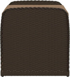 Brown PE Rattan Outdoor Storage Bench, Weatherproof Patio Furniture with Cushion, Garden Deck Box for Porch, 242.5 lbs Capacity Bench Seating