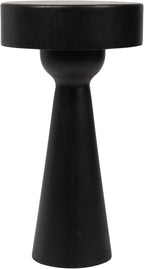 Kate and Laurel Solbrett Modern Sophisticated Round Side Table, 12 x 12 x 22, Black, Sculptural Living Room End Table with Unique Pedestal Table Design for Use as Bedroom Nightstand