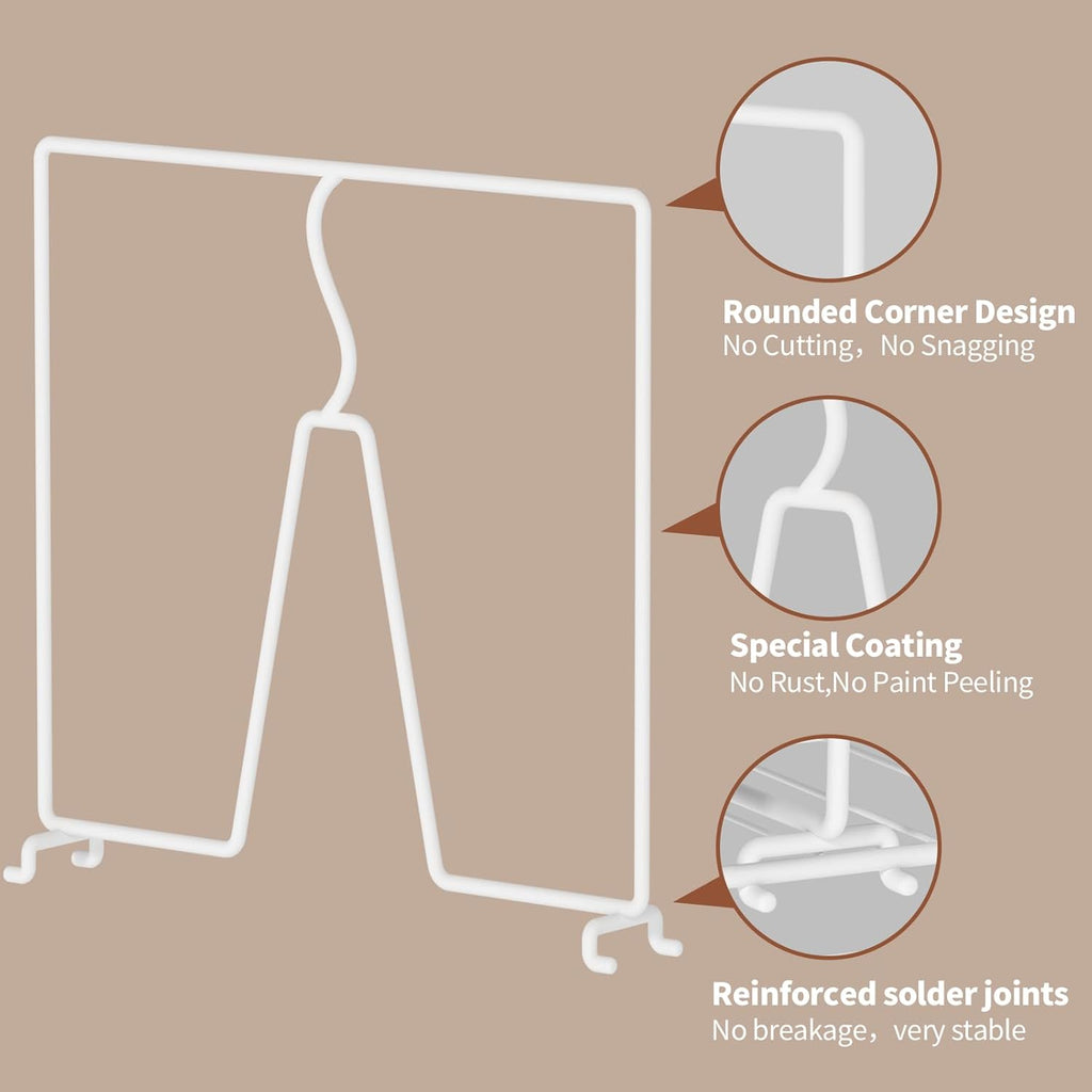 Wire Shelf Dividers for Closet: Clothes, Purse, Sweater Organizer, Vertical White Metal Rack Separators for Pantry, Bedroom, Kitchen Organization on Shelving (12" D x 10.6" H, 8 Pack)