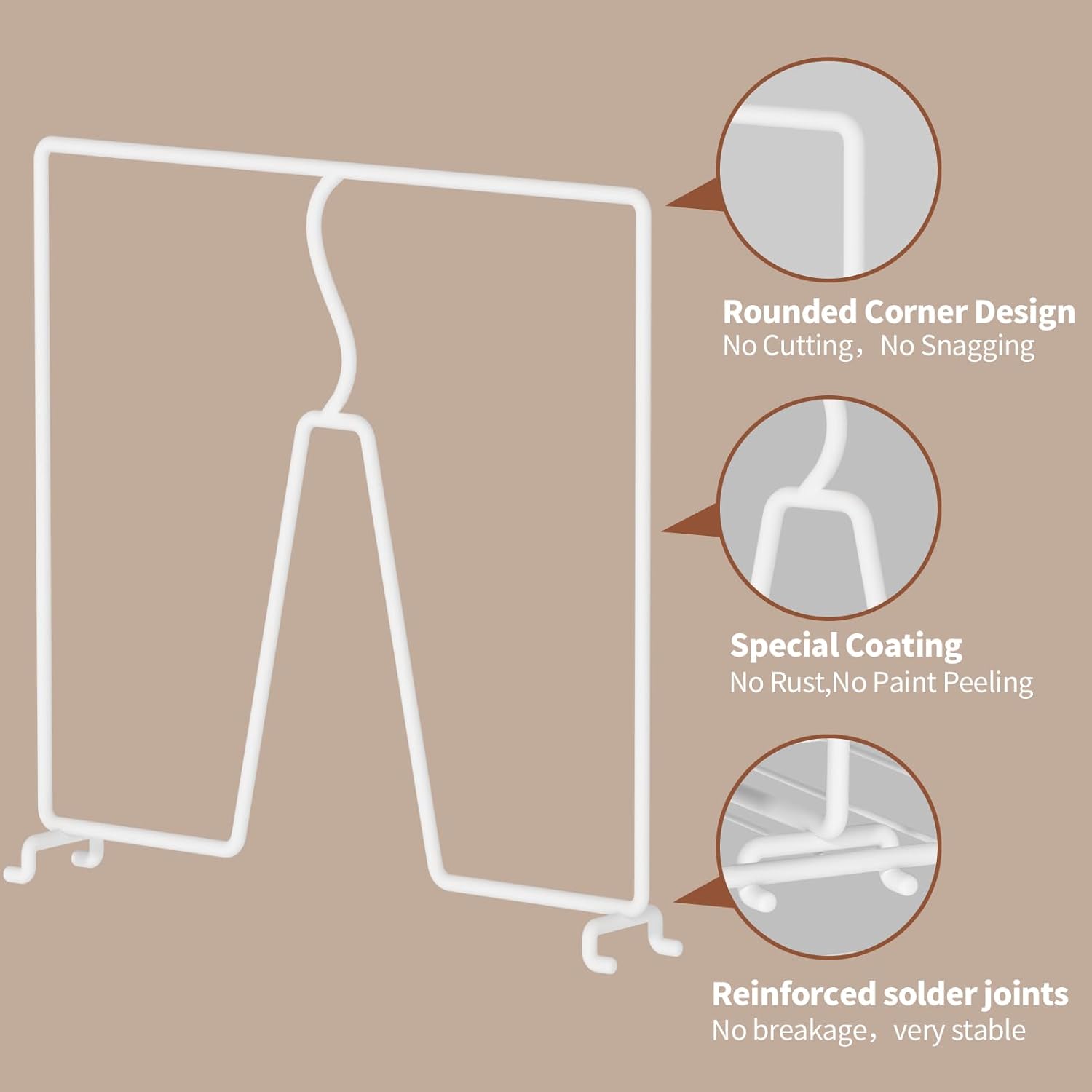 Wire Shelf Dividers for Closet: Clothes, Purse, Sweater Organizer, Vertical White Metal Rack Separators for Pantry, Bedroom, Kitchen Organization on Shelving (12" D x 10.6" H, 8 Pack)