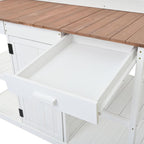 66” Large Outdoor Potting Table with 2 Drawers, Cabinet, Open Shelves, Wooden Potting Bench for Garden, Patio, Farmhouse, Backyard, Spacious Workstation (White, 66")