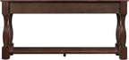 Merax Console Table with 4 Drawers, Retro Entryway Table with Open Storage Shelf for Entryway, Wood Side Table with Thick Legs for Living Room Bedroom, Espresso