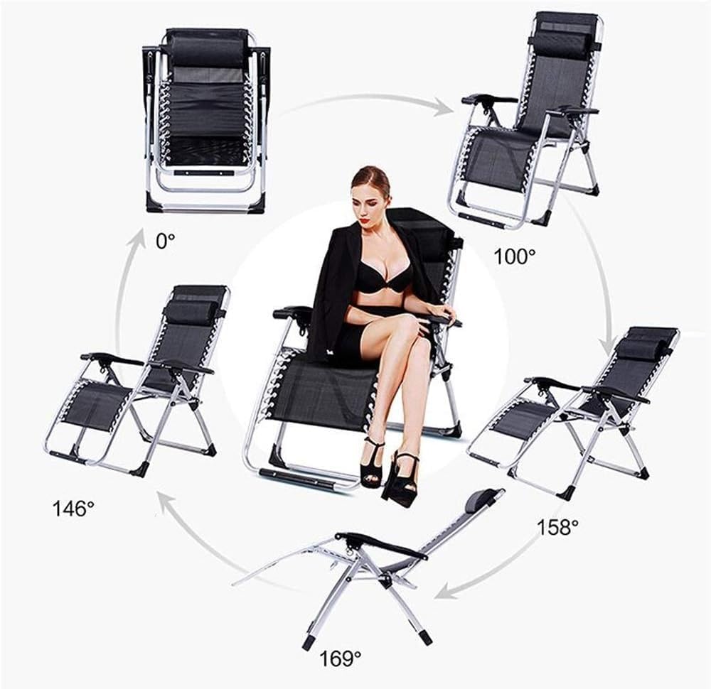 Sun Loungers Gravity Chair,Patio Reclining Lounge Chairs Adjustable for Indoor Outdoor with Cushion(1007)
