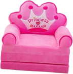 Kids Couch Fold Out Cute Foldable Toddler Chair for Living Room Playing Room Pink, Pink