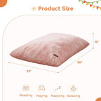 MAXYOYO 3 in 1 Kids Bean Bag Chair, Comfy Floor Sofa with Removed Cover | Soft Floor Couch with High-Density Foam Filling Convertible Child Chair Floor Cushion for Living Room Bedroom, Pink