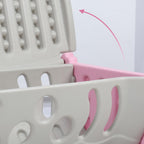 3 in 1 Study Table Bench Toy Storage Stool Set, Kids Storage Bench Toy Storage Stool with Letter Backrest, Flip Design, Large Capacity Space Pink