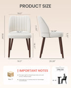 Upholstered Dining Chairs Set of 2, Modern Fabric Dining Chairs with Curved Backrest & Solid Rubber Wood Legs, Padded Kitchen Dining Room Chairs for Restaurant Cafe, Beige