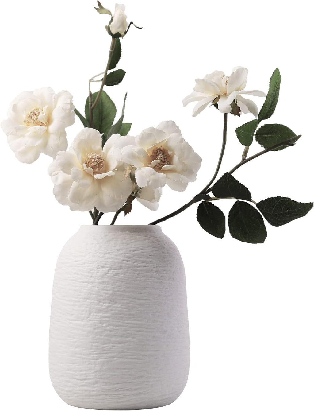 Ceramic Vases, White Vases, Minimalist Vases, Home Decor Vases, Fits Everywhere, Also Gifts for Christmas, Independence Day and Other Holidays, 5.9 Inch. (White)