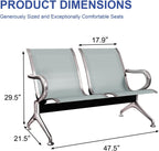 Reception Chairs Waiting Room Chair - Set of 2 Lobby Furniture with Arms Reception Bench for Airport Office Business Bank Hospital (2-Seat)