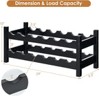 COSTWAY Wine Rack Countertop, 12 Bottles Bamboo Wine Holder, 2-Tier Freestanding Wine Storage Cabinet Shelf for Home, Kitchen, Bar, Pantry, Wine Cellar, Easy-Assembly, Brown (24.5L x 9.5W x 10H)