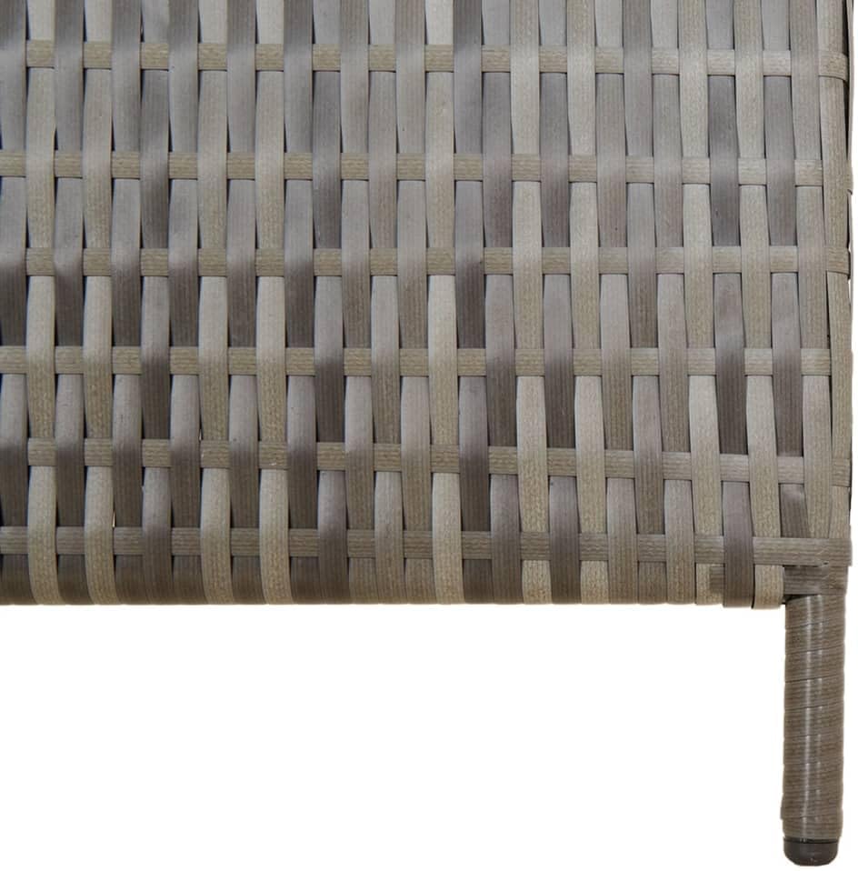 Poly Rattan Room Divider 6 Panels Gray, Privacy Screen with Powder-Coated Steel Frame, Foldable Partition for Indoor Outdoor Use, Blocks Sunlight