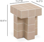 Tov Furniture Alma Taupe Tile Concrete Indoor/Outdoor Side Table