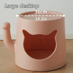 Side Table with Cat Nest Creative End Tables Accent Tables Nightstand Bedside Tables for Home Small Spaces Home Furnishing(Pink)