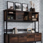 Sauder Briarbrook Engineered Wood and Metal Large Hutch in Barrel Oak
