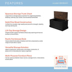 OSHOME 35.5" Solid Pine Storage Chest with Lift -Top Hinged Lid, Storage for Bedroom, Entryway and Living Room in Harvest Black Finish