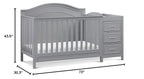 Davinci Charlie 4-in-1 Convertible Baby Crib w/Changing Table, Grey | Greenguard Certified Baby Crib Convertible to Toddler Bed, Daybed, Full-Size Bed - Changing Table Combo w/ Extra Storage