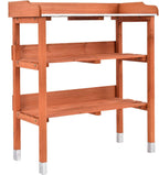 New Outdoor Garden Wooden Potting Bench Work Station Table Tool Storage Shelf W/Hook