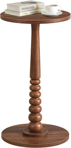 VASAGLE MARIEL Collection - Round Side Table, Small Drink End Table for Small Spaces, Accent Nightstand, Solid Wood Leg, Mid-Century Modern, for Living Room Bedroom, Chestnut Walnut ULET293KX01S