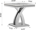 Modern Marble End Table Luxury White Faux Marble Sofa Side Table with Silver Mirrored Stainless Steel Base Square Bedside Tables Nightstand for Living Room Bedroom Office
