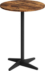 CHOEZON 21.6" Round Bar Table, Pub Table with Windmill-Inspired Base, Cocktail Table, for Bar, Pub, Cafe, Dining Room, Rustic Brown and Black TBT04BF