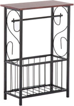 End Table,Industrial Retro Small Side Table for Small Spaces Living Room Bedroom Kitchen and Office (Coffee)