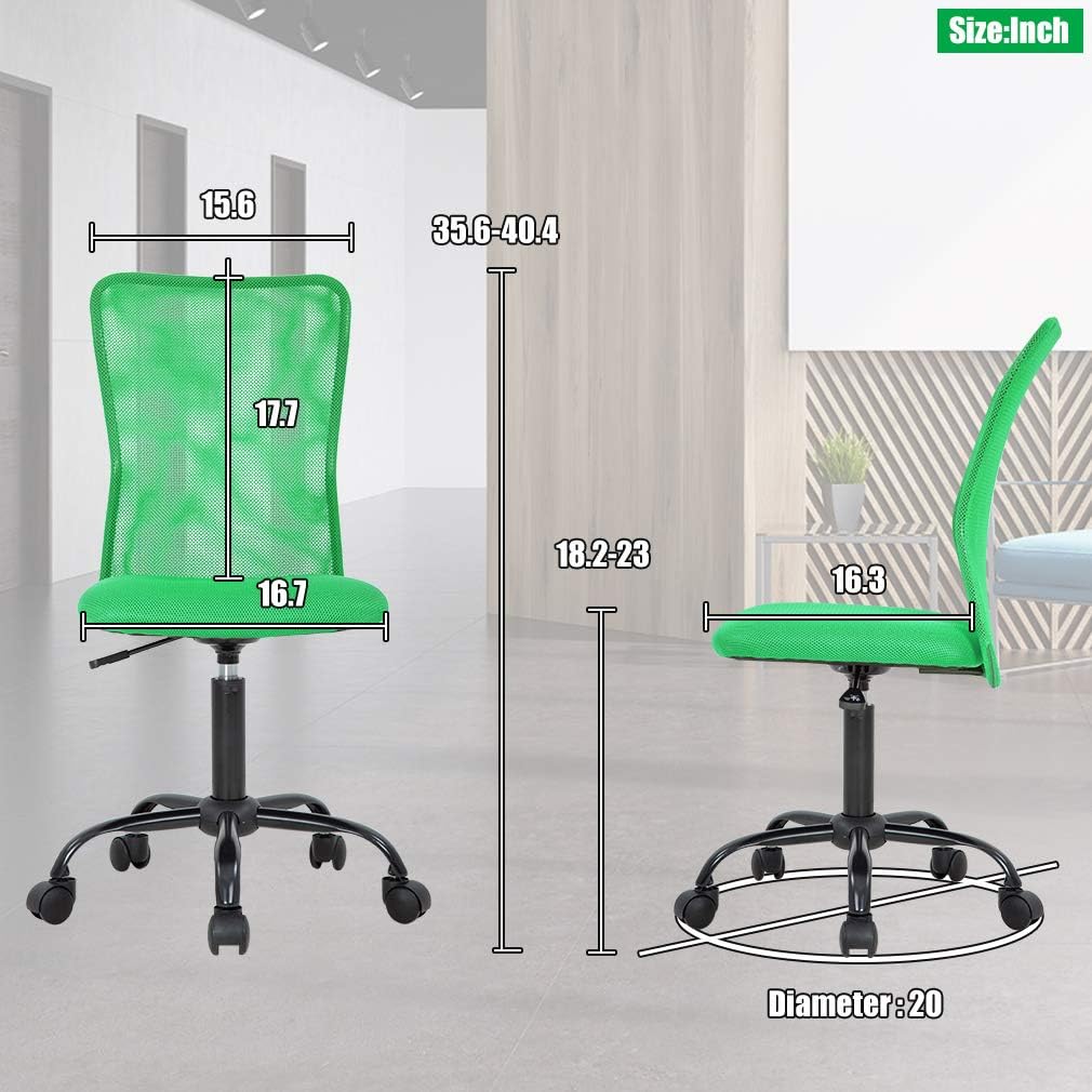 Home Office Desk Chair Ergonomic Mesh Computer Gaming Chair with Back Support Modern Executive Mid Back Rolling Swivel Chair for Men&Women (Green)