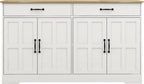 Large Farmhouse Buffet Cabinet Storage Sideboard, with 2 Drawers and 4 Doors, for Dining Living Room Kitchen,for Kitchen Home