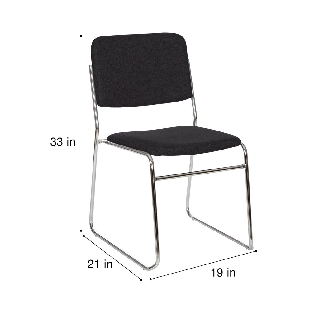 OEF Furnishings OEF8660/2 Commercial-Grade Fabric Padded Stack Chair (Black, 2-Pack)