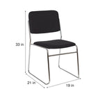 OEF Furnishings OEF8660/2 Commercial-Grade Fabric Padded Stack Chair (Black, 2-Pack)