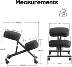 Kneeling Chairs Linen Ergonomic Home Office Chair Adjustable Height Seat Rolling Wheels Comfort Thick Cushion Work Stool Improve Posture Chairs