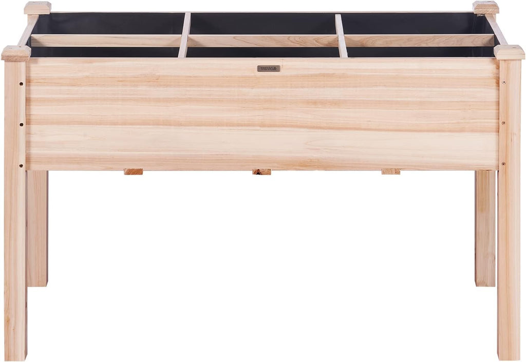 VEVOR Raised Garden Bed 48x24x30in with Sturdy Legs, High End Natural Fir Wood Planter Box Elevated Planting Stand for Backyard/Garden/Patio/Balcony w/Non -Woven Liner & 1 Set of Tool, 220lb Capacity