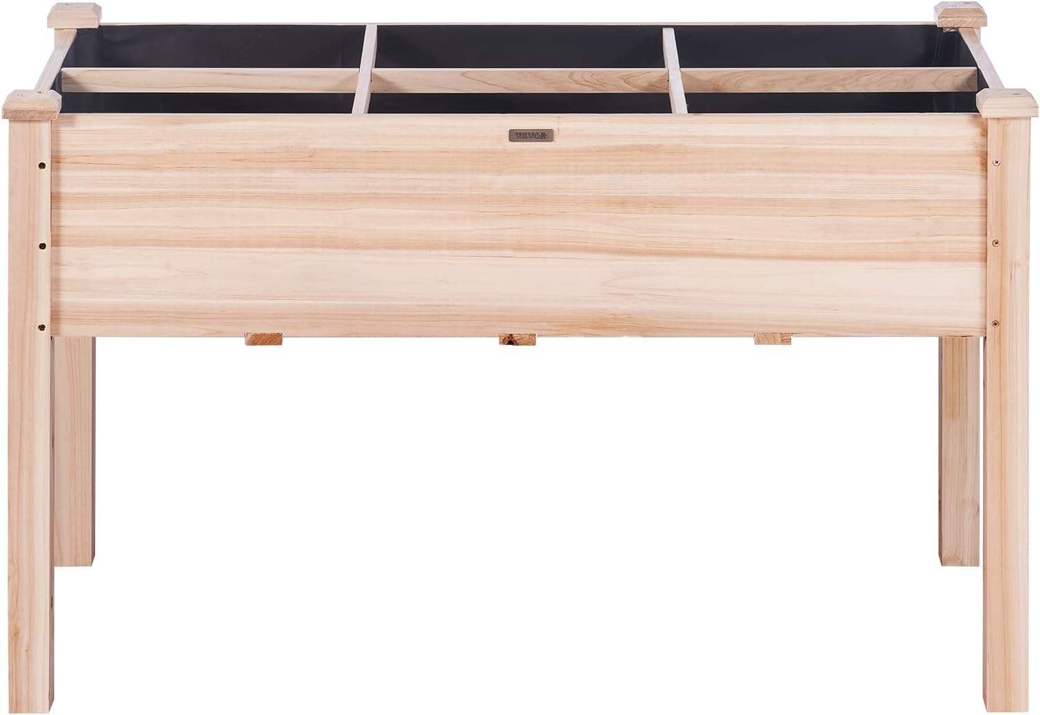 VEVOR Raised Garden Bed 48x24x30in with Sturdy Legs, High End Natural Fir Wood Planter Box Elevated Planting Stand for Backyard/Garden/Patio/Balcony w/Non -Woven Liner & 1 Set of Tool, 220lb Capacity