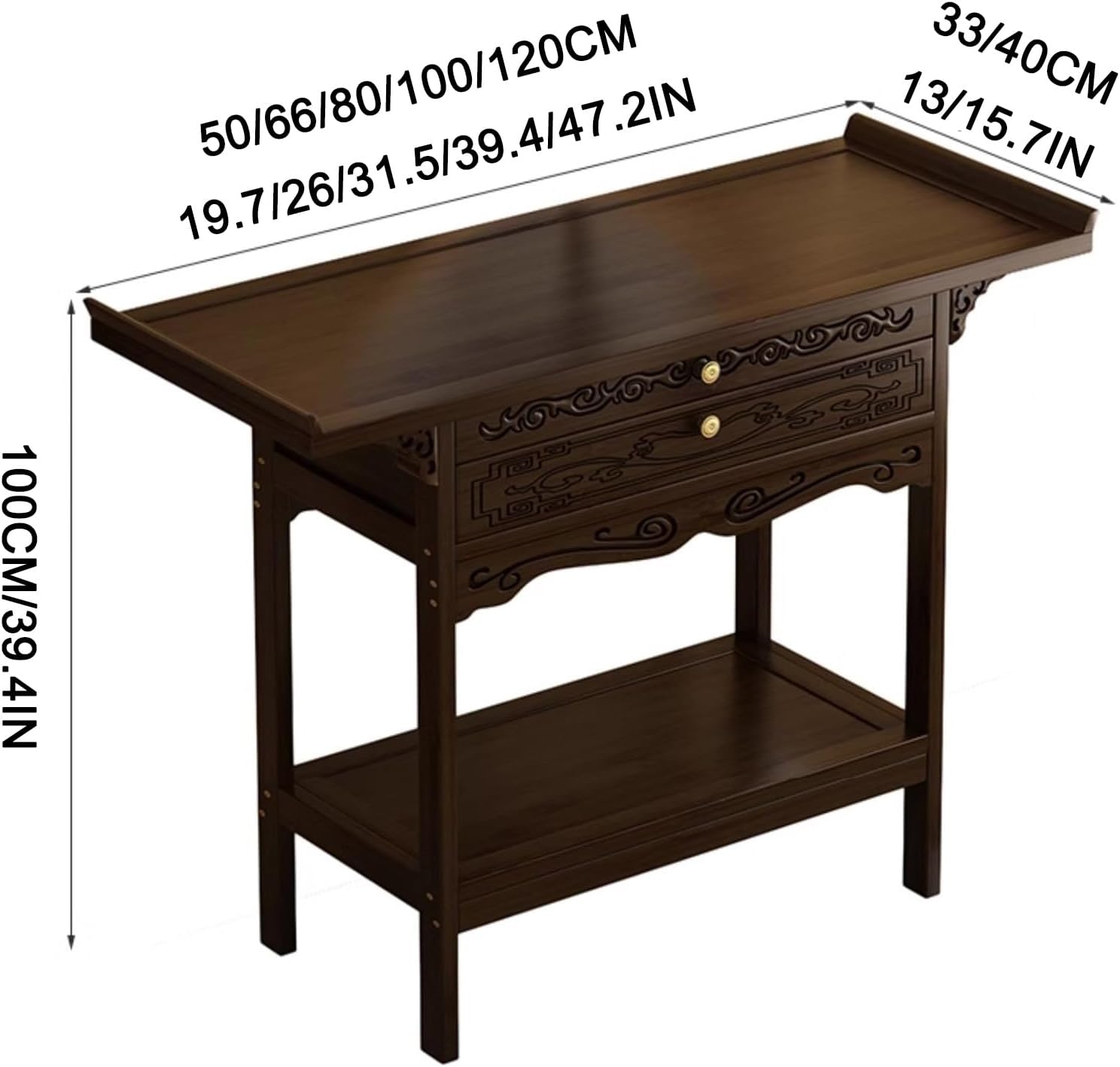 HARELA Meditation Altar Table Cabinet with Drawer, Meditation Shrine Buddhist Altar Table, Personal Shrine Meditation Table, for Living Room, Bedroom, Office, Bathroom(50 * 33cm/19.7 * 13in)