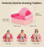 Toddler Foam Chair | Cute Pink Soft Lounge Chair for Toddler Girls Ages 1–4 | Comfy Lightweight Reading Seat for Nursery, Bedroom & Playroom Décor