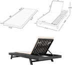 Lounge Chairs for Poolside- Adjustable Outdoor Chaise Lounge Chair with Cushion, Acacia Timber Patio Sun Lounger, Poolside Reclining Lounge Chair(Size:Green,Color:A)