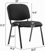 Stackable Chairs, Waiting Conference Room Office Reception Chair Armless Guest Stacking Chair for Breakroom Banquet Lobby Hall Training Room (Mesh-Cushion,Black,5PCS)