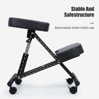 YOXIER Kneeling Chair,Meditation Chair,Posture Chair to Relieve Neck & Back Pain, Brake and Smooth Gliding Casters, Knee Chair Ergonomic,Posture Office Chair with an Angled Seat and Casters Black