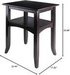 Camden Solid Wood End Table with Lower Shelf, Traditional Side Table for Living Room or Bedroom, Rich Coffee Finish