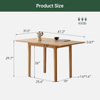 31"-47" Extendable Dining Table Chairs and bench Set for 4, Solid Wood Folding Kitchen Table with Oak Wood Legs, Space-Saving Dinner Tables for Living Room, Kitchen(Original, 1table+2chairs+1bench)